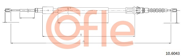 Cable, parking brake COFLE 10.6043