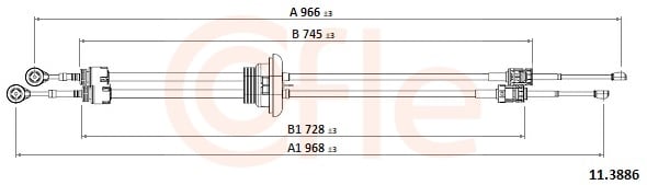 Cable, manual transmission COFLE 11.3886