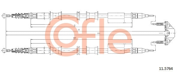 Cable, parking brake COFLE 11.5764