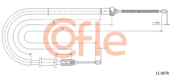 Cable, parking brake COFLE 11.6678