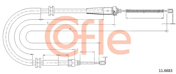 Cable, parking brake COFLE 11.6683