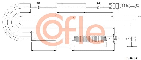 Cable, parking brake COFLE 12.0703