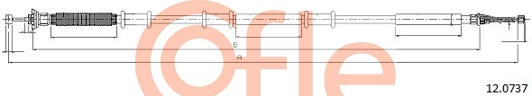 Cable, parking brake COFLE 12.0737