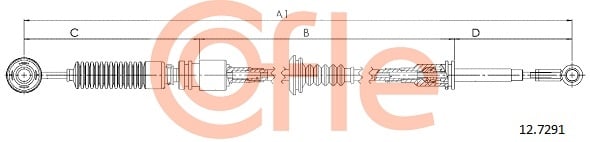Cable, manual transmission COFLE 12.7291