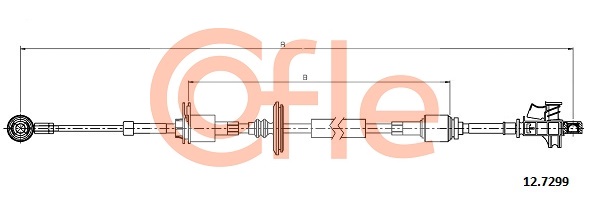 Cable, manual transmission COFLE 12.7299