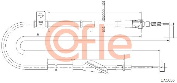 Cable, parking brake COFLE 17.5055
