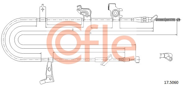 Cable, parking brake COFLE 17.5060