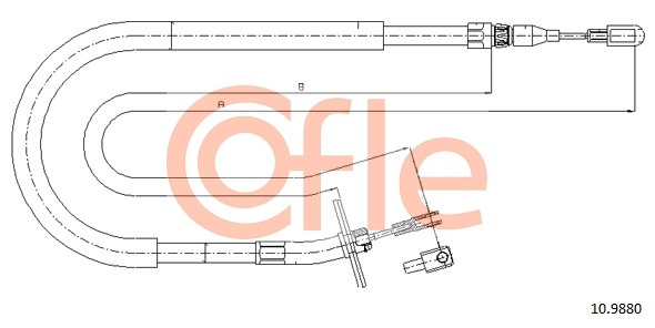 Cable Pull, parking brake COFLE 92.10.9880
