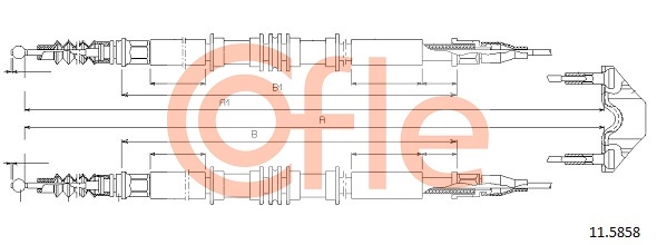 Cable Pull, parking brake COFLE 92.11.5858