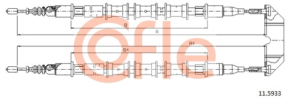 Cable Pull, parking brake COFLE 92.11.5933