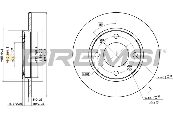 Brake Disc BREMSI CD6244S