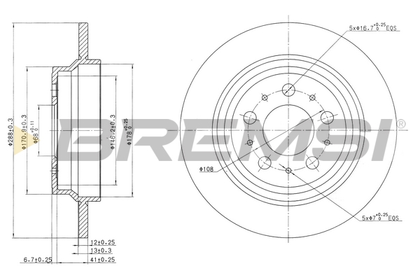 Brake Disc BREMSI CD7079S