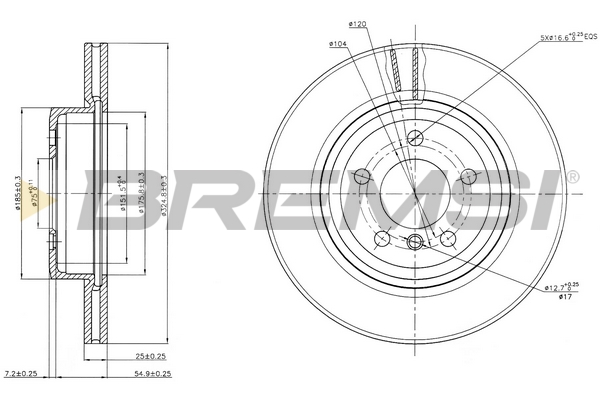 Brake Disc BREMSI CD7271V