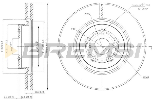 Brake Disc BREMSI CD7315V
