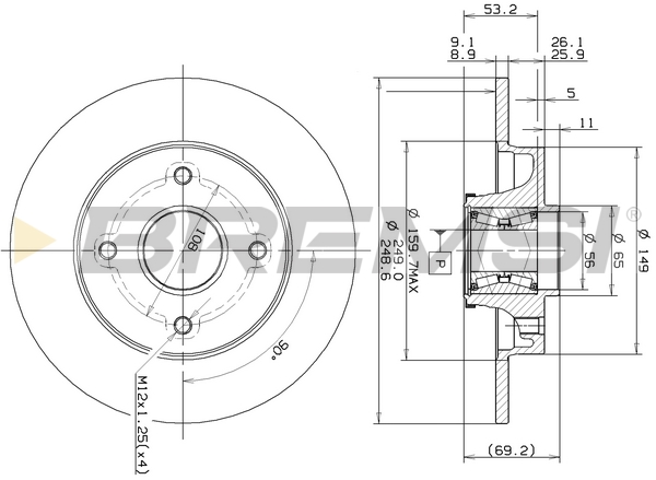 Brake Disc BREMSI CD7560S