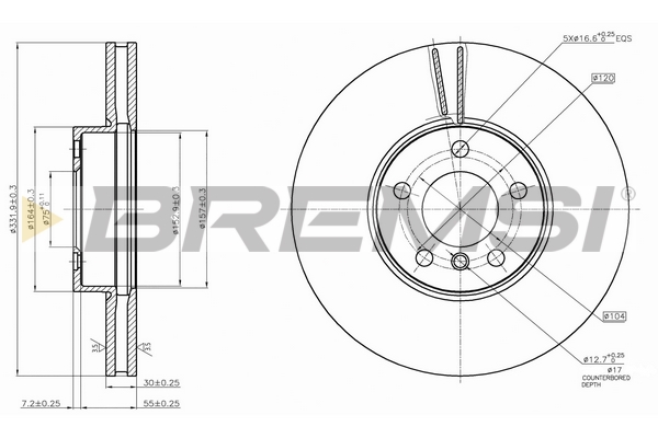 Brake Disc BREMSI CD7714V