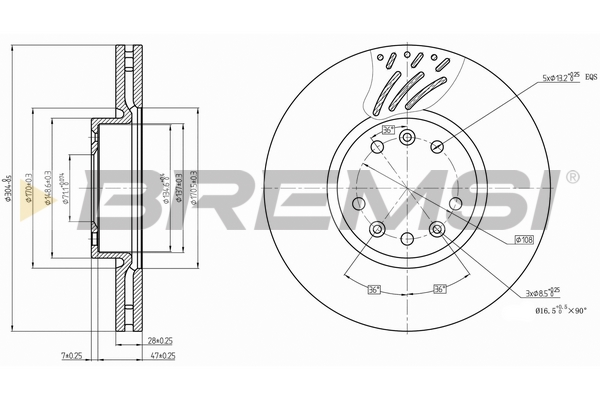 Brake Disc BREMSI CD7324V