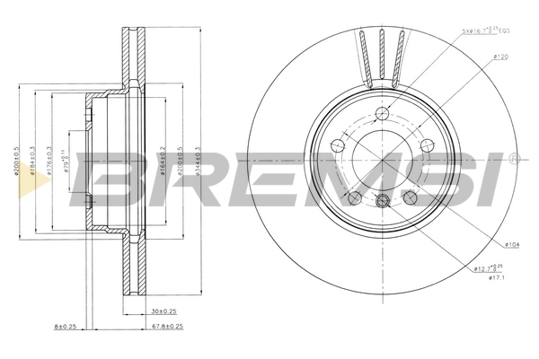 Brake Disc BREMSI CD7411V