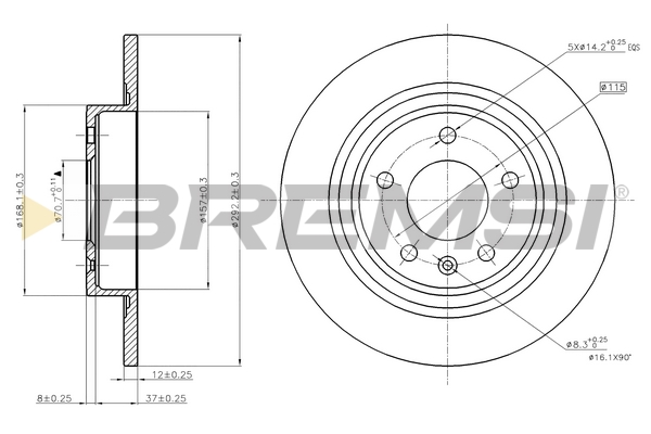 Brake Disc BREMSI CD7871S