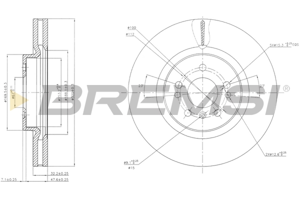 Brake Disc BREMSI CD7533V