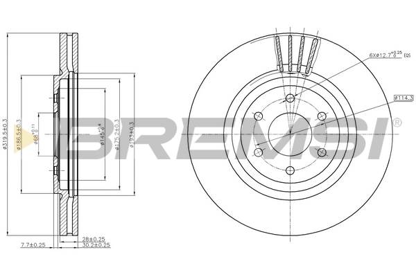 Brake Disc BREMSI CD7611V
