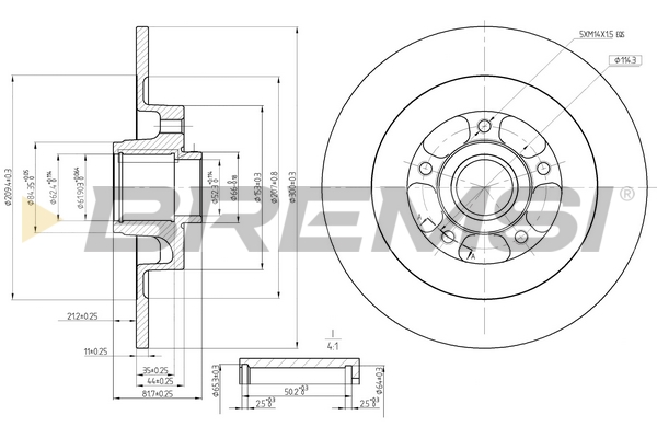 Brake Disc BREMSI CD7725S