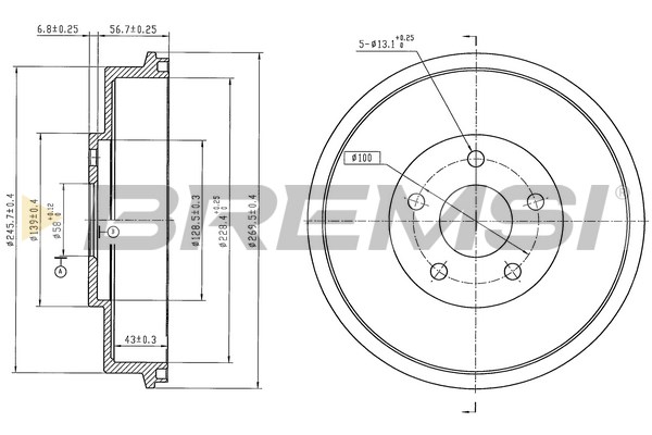 Brake Drum BREMSI CR5804
