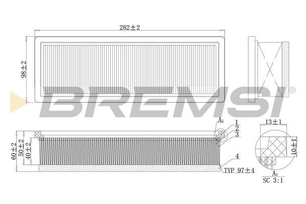 Air Filter BREMSI FA0220