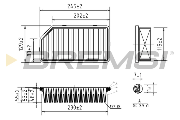 Air Filter BREMSI FA0537
