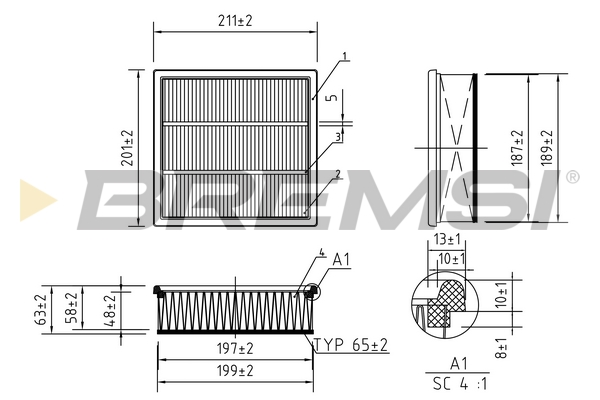 Air Filter BREMSI FA0562