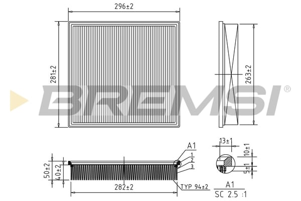 Air Filter BREMSI FA0654