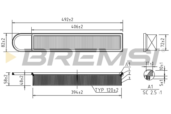 Air Filter BREMSI FA1033