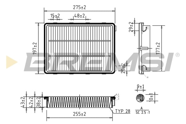 Air Filter BREMSI FA1078