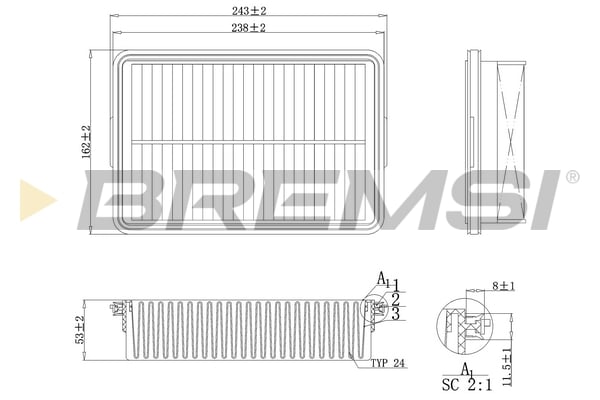 Air Filter BREMSI FA1092