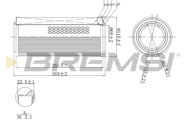 Air Filter BREMSI FA1140
