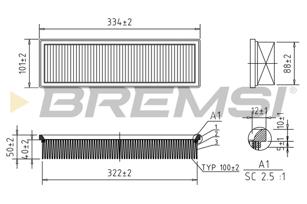 Air Filter BREMSI FA1159