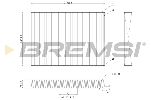 Filter, cabin air BREMSI FC0181C
