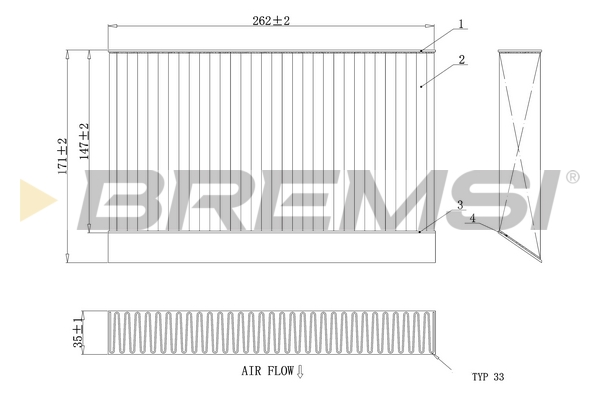 Filter, cabin air BREMSI FC0408C