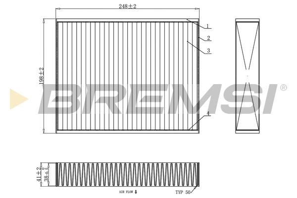 Filter, cabin air BREMSI FC0455