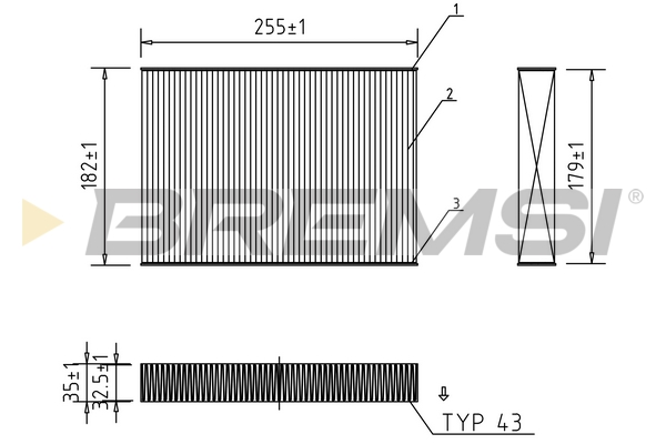 Filter, cabin air BREMSI FC0462