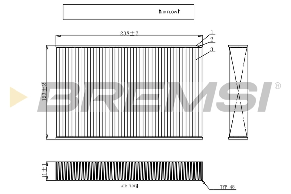 Filter, cabin air BREMSI FC0885