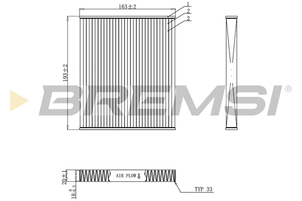 Filter, cabin air BREMSI FC0887
