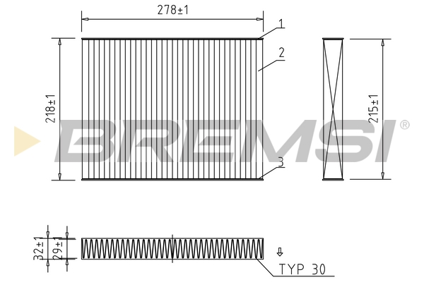 Filter, cabin air BREMSI FC0993C