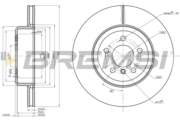 Brake Disc BREMSI CD8622V