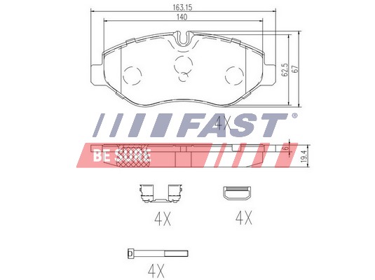 Brake Pad Set, disc brake FAST FT29135