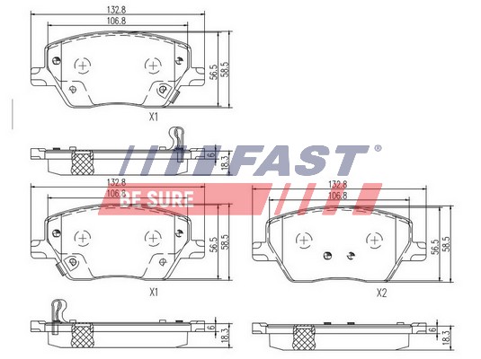 Brake Pad Set, disc brake FAST FT29169