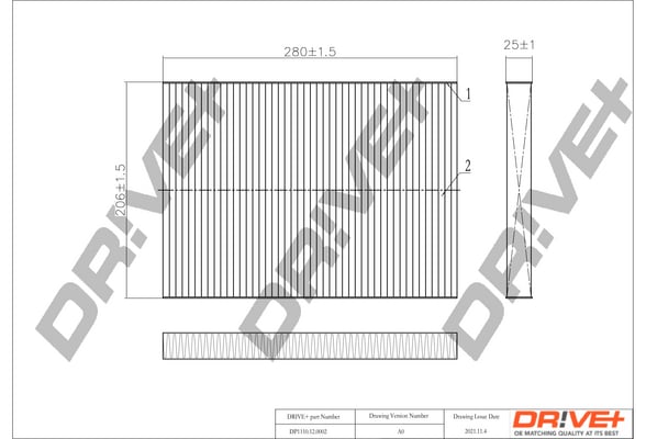 Filter, cabin air Dr!ve+ DP1110.12.0002