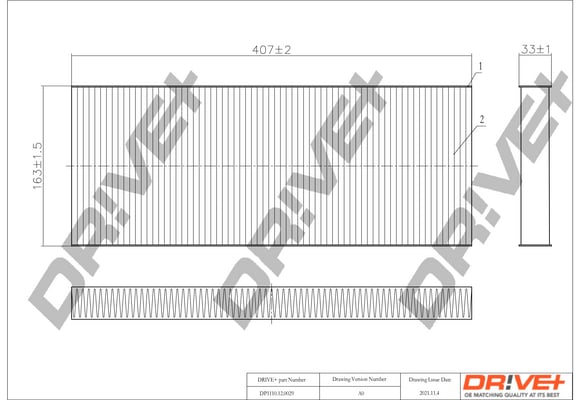 Filter, cabin air Dr!ve+ DP1110.12.0029