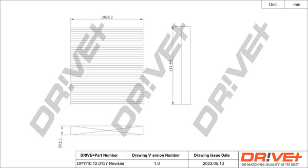 Filter, cabin air Dr!ve+ DP1110.12.0137
