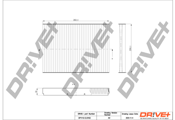 Filter, cabin air Dr!ve+ DP1110.12.0162